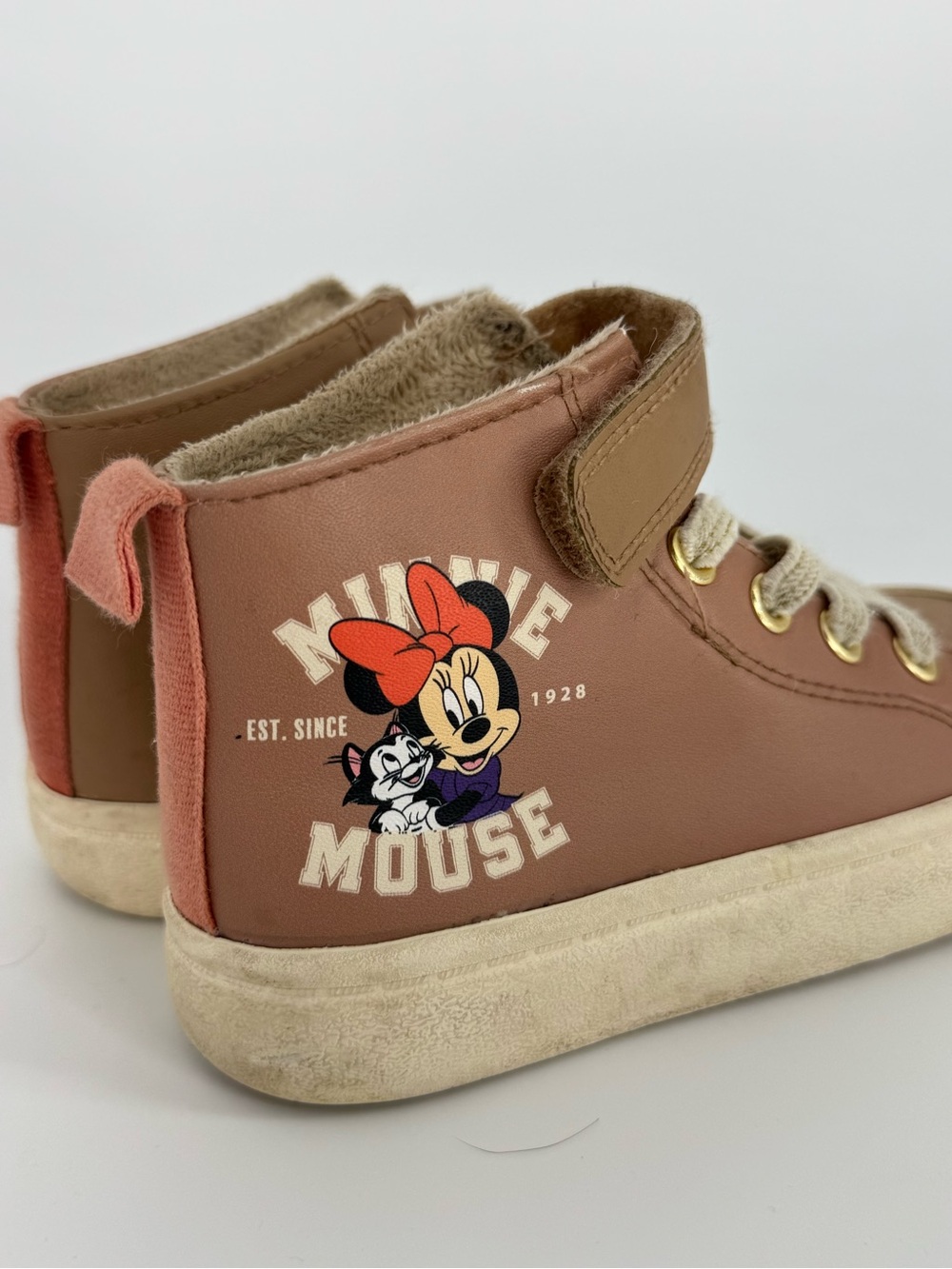 Disney Minnie Mouse Pink High-Top Velcro Sneakers, Size Toddler 9